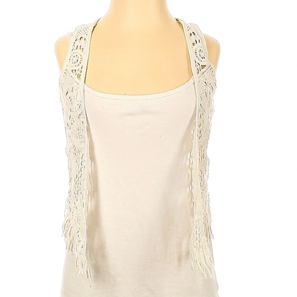 Justice girls crochet weight bohemian vest size 7